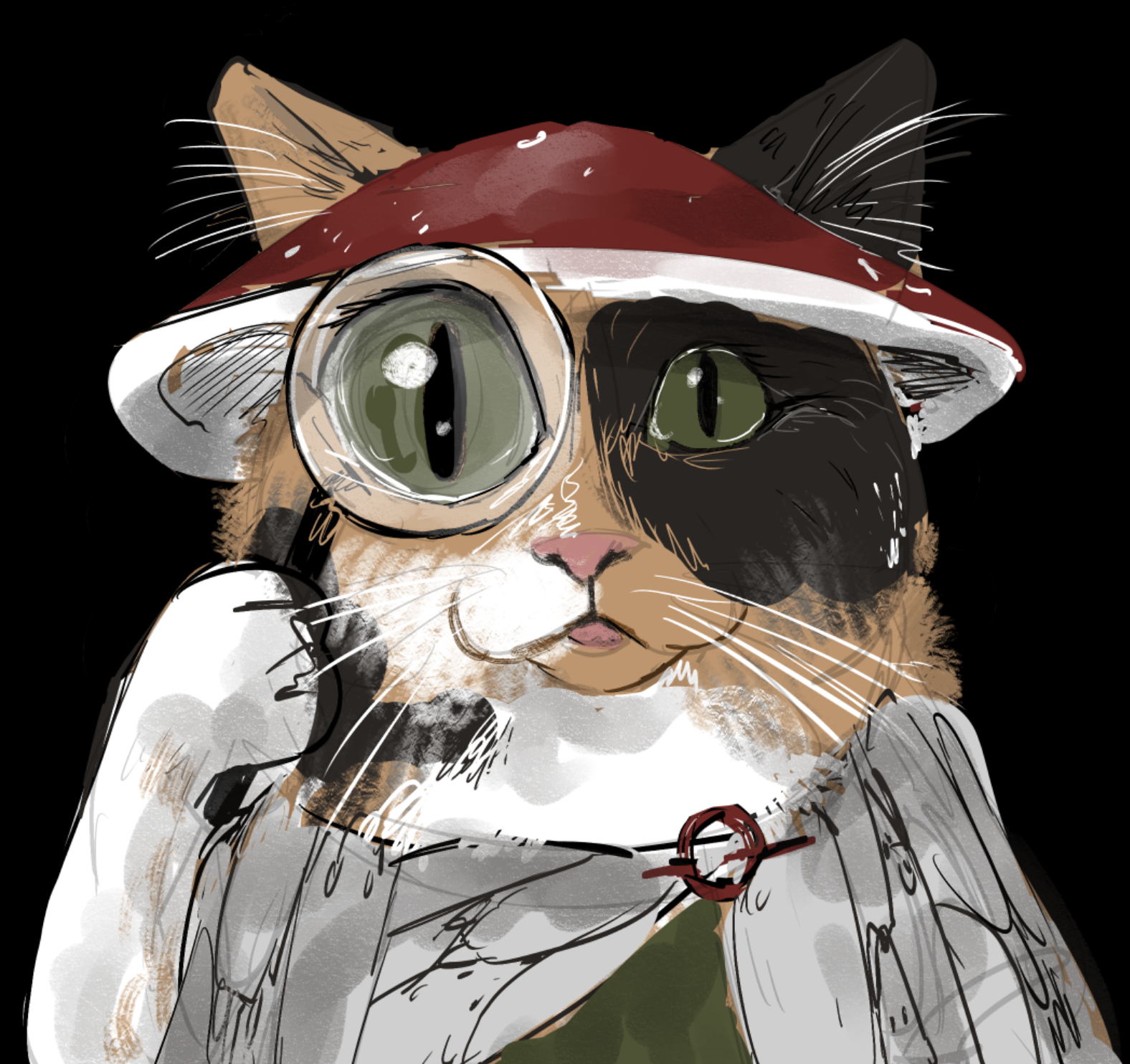 A portrait of Inspector Shiitake