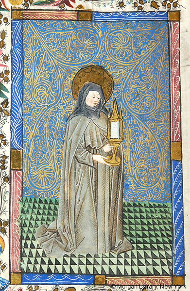 Nun holding a reliquary. Source: The Morgan Library and Museum
